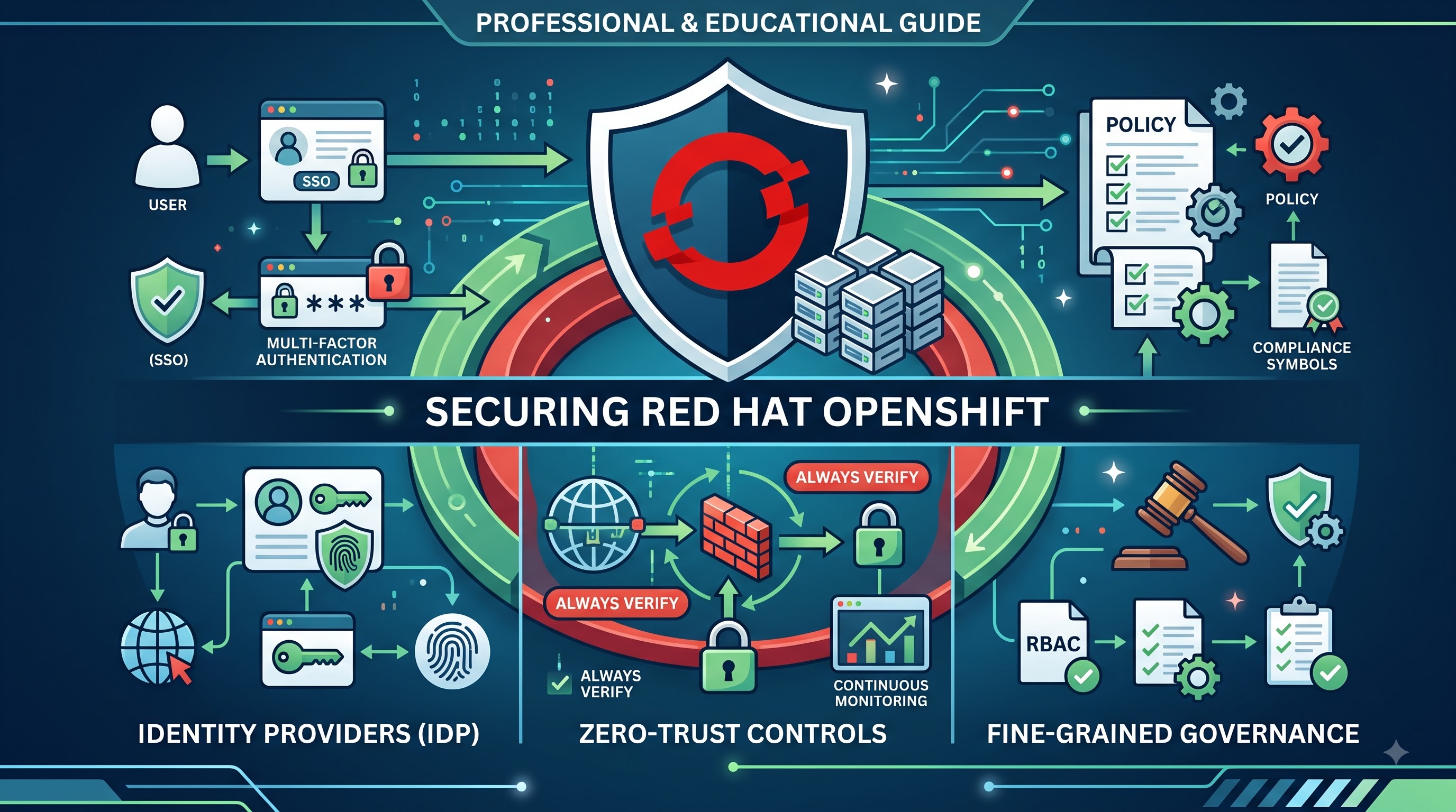 Securing Red Hat OpenShift via Identity Providers, Zero-Trust Controls, and Fine-Grained Governance